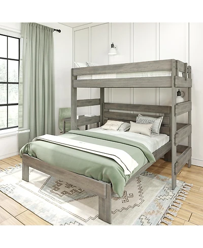 Max and Lily Farmhouse L-Shaped Bunk Bed with Desk