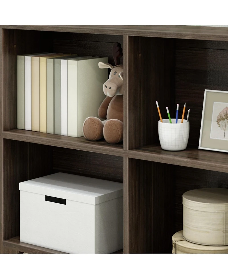 Max and Lily Bookshelf, 4 Shelves Bookcase, Solid Wood Bookshelves for Bedroom