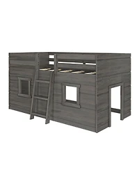 Max and Lily Farmhouse Twin Low Loft with 2 Windows