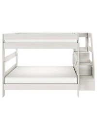 Max and Lily Modern Farmhouse Queen Over Bunk Bed With Staircase