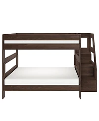 Max and Lily Modern Farmhouse Queen Over Bunk Bed With Staircase