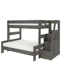 Max & Lily Modern Farmhouse Twin Over Full Bunk Bed With Staircase