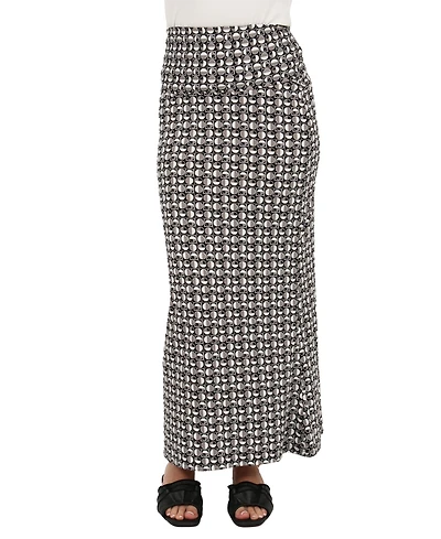 24seven Comfort Apparel Women's Geometric Print Maxi Skirt