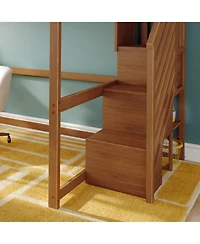 Max & Lily Classic Full High Loft, Desk, Staircase