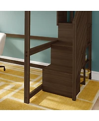 Max & Lily Classic Full High Loft, Desk, Staircase