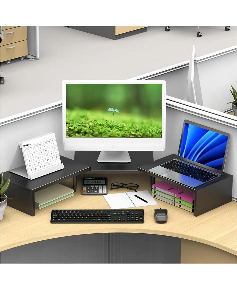 Gnuadz Desk Organizer Dual Monitor Stand Riser Shelf