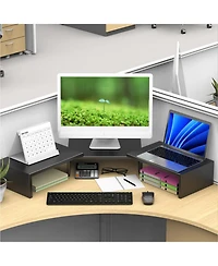 Gnuadz Desk Organizer Dual Monitor Stand Riser Shelf