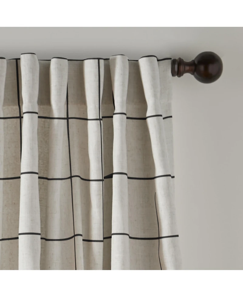 Elrene Home Fashions Brighton Windowpane Plaid Blackout Window Curtain Panel