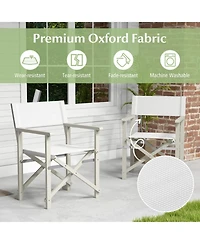 Gouun Folding Acacia Wood Director Chair with Washable Fabric Seat