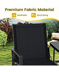 Gouun 2-Person Patio Loveseat with Tempered Glass Built-in Table