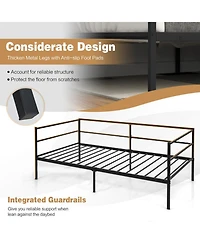 Gouun Twin Metal Daybed Frame with Integrated Guardrails