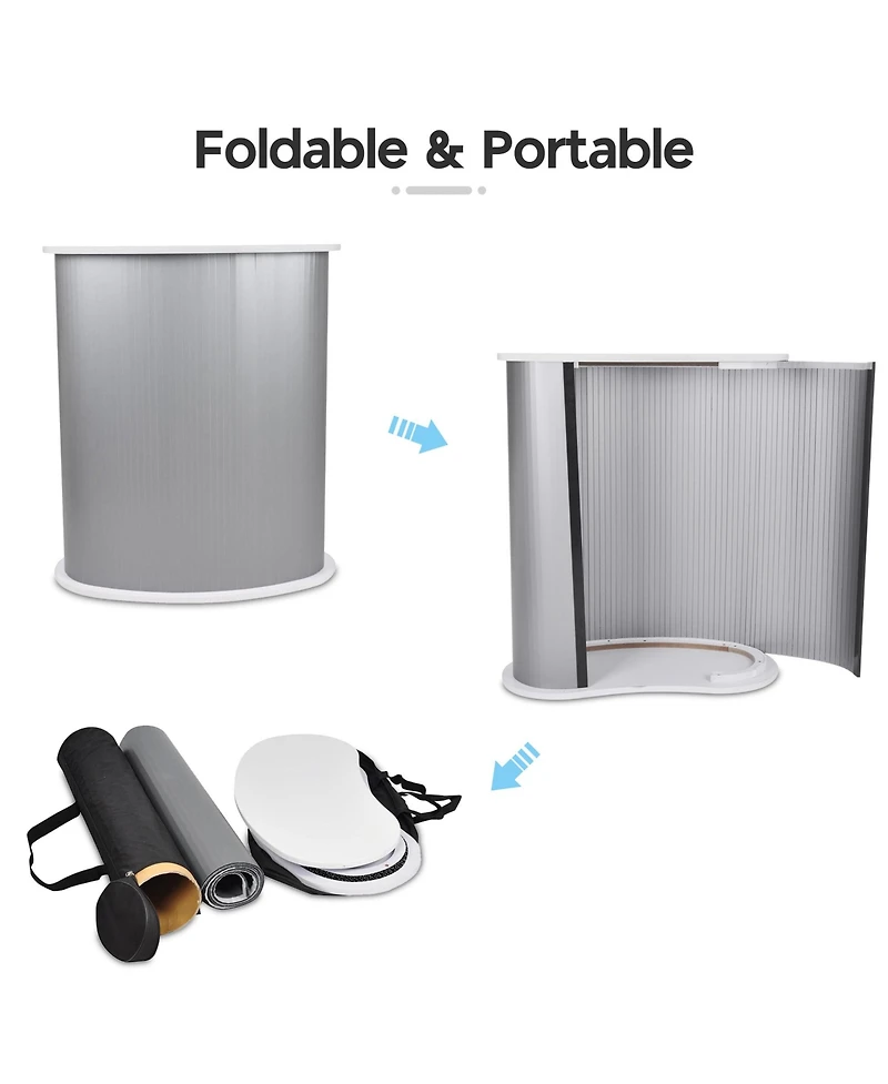 Yescom InstaHibit 10x8 Ft Pop Up Backdrop Booth Stand with Podium Table Counter Tradeshow
