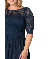 Kiyonna Plus Luna Lace Cocktail Midi Dress
