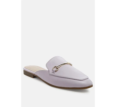 London Rag Women's Vasiliki Faux Leather Flat Mules