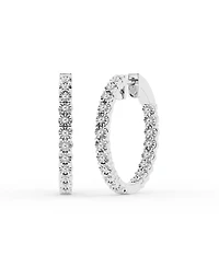 Diamond Hoop Earrings (1/4 ct. t.w.) in Sterling Silver