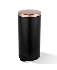 Mega Casa 8 Gal / 30 Liter Round Shape Step-on Trash Can with Silent Close Lid, Heavy-Duty Pedal & Easy-Clean Design for Kitchen, Bathroom, Office