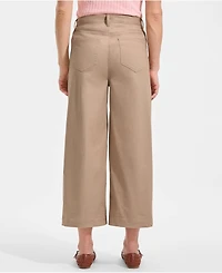 Lands' End Petite Knockabout Chino High Rise 5 Pocket Wide Leg Crop Pants