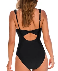 Cupshe Women's Elegant One-Piece Swimsuit with Chic Button Details