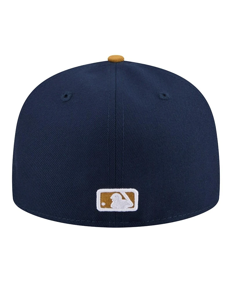 New Era Men's Navy/Khaki San Diego Padres Two-Tone Color Pack 59FIFTY Fitted Hat