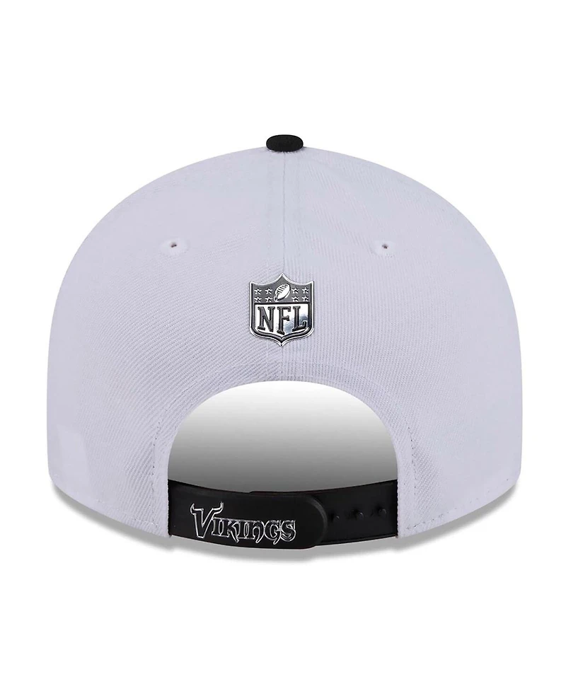 New Era Men's White/Black Minnesota Vikings 2026 Nfl Draft Pre-Curved 9FIFTY Snapback Hat