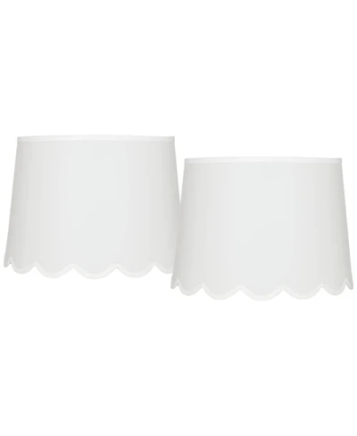Springcrest Set of 2 Scallop Empire Lamp Shades Medium Spider Replacement Harp and Finial Fitting