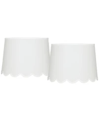 Springcrest Set of 2 Scallop Empire Lamp Shades Medium Spider Replacement Harp and Finial Fitting