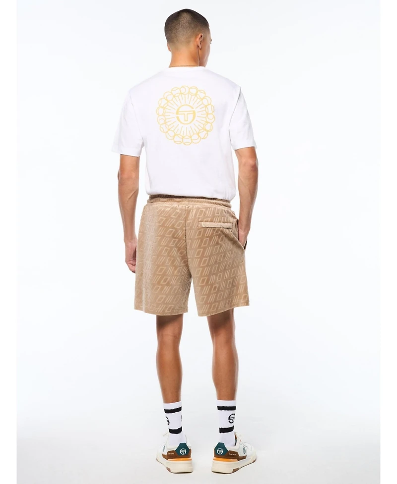 Sergio Tacchini Men's Bandiera Debossed Velour Short