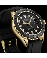 Stuhrling Depth master 4072 Men's Quartz Diver Watch, Silicone Strap, Date, Water Resistant
