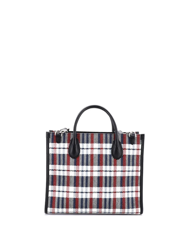 Pre-Owned Gucci Small Iccug Tote Embroidered Faux Raffia