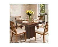 gaomon 4-Person Farmhouse Square Dining Table with Pedestal Base