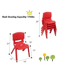 Gouun 4-Pack Stackable Pp Plastic Classroom Chairs for Kids