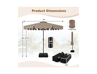 Slickblue Outdoor Patio Umbrella with Stable Weighted Base and Sandbag Anchors