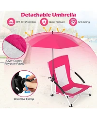 Sugift Two Pack Beach Umbrella Chairs with Adjustable Parasol