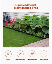 Sugift Landscape Edging Border, 10Pcs 6 ft x 1.6 inches, Plastic Garden Edging with 60 Spikes