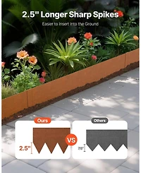 Sugift Steel Landscape Edging, 6 Pack, 40 x 6 inches, Bendable for Lawn and Garden Borders