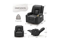 Aecojoy Massage Recliner Manual Chair with Heating & 360° Swivel Rocking Function