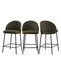 Maison Boucle Set of 3 Counter Stools, 26-Inch Seat Height, for Kitchen Island