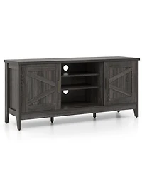 Gouun 54 in Farmhouse Entertainment Center with Barn Doors and Adjustable Shelving