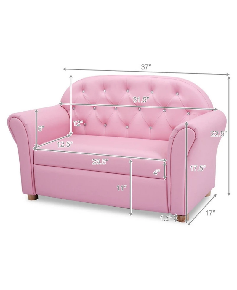 Gouun Kids Princess Armrest Lounge Chair with Pvc Upholstery