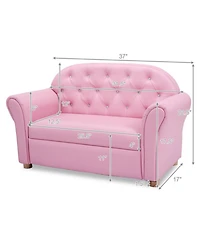 Gouun Kids Princess Armrest Lounge Chair with Pvc Upholstery