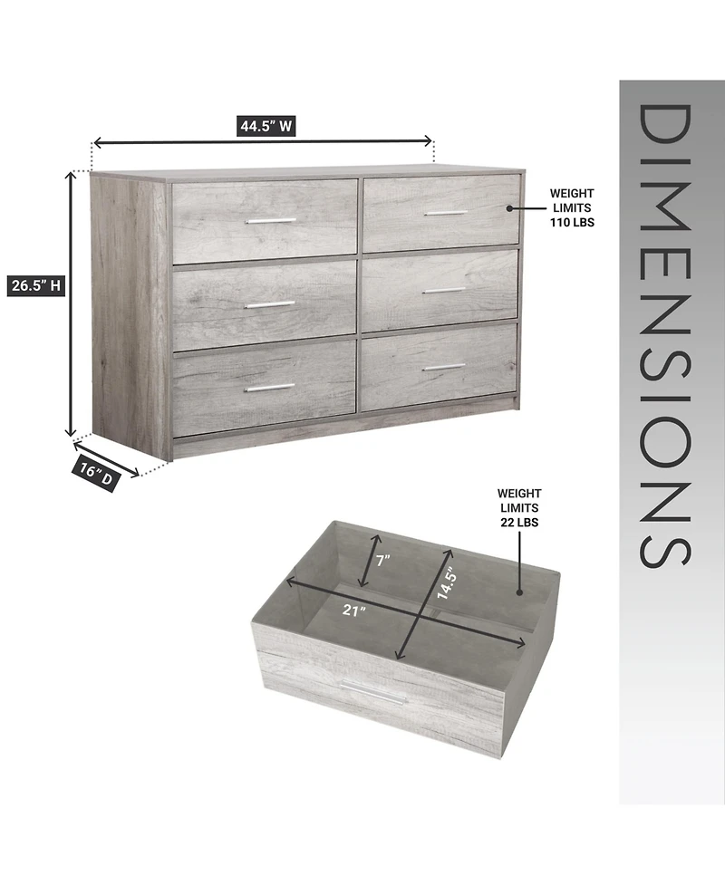 Flynama 5 Drawer Rustic Gray Dresser Easy Clean Cabinet for Home Office Home Furniture With Spacious Drawers Easy Assembly Durab