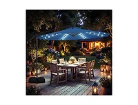 Slickblue Outdoor Cantilever Patio Umbrella with Solar Led Lights, Hanging Design