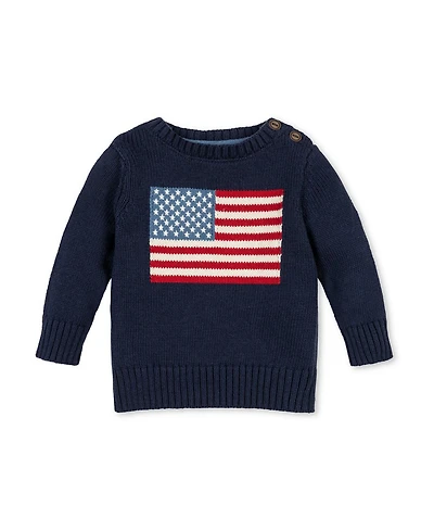 Hope & Henry Baby Boys Organic Crew Neck Flag Sweater