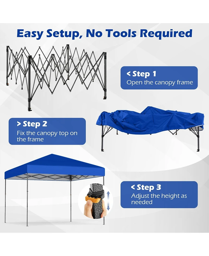 Sugift 10 x 10 ft Pop Up Canopy Tent with Carrying Bag and Stakes