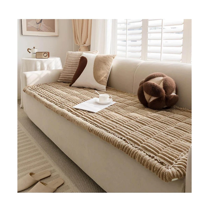 FunnyFuzzy Soft Flannel Breathable Sofa Seat Pad