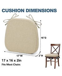 Gnuadz 4PC Kitchen Chair Cushions Non-slip Detachable Straps Machine Washable