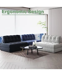 gaomon Folding Sofa Bed, Floor Couch with Pillow, Futon Bed Convertible Sleeper Chair Foldable Mattress Back Support