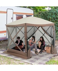 Sugift Pop Up Gazebo Screen House Tent with Mesh Netting Walls