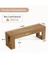 Tribesigns 47" Entryway Bench, Farmhouse Long Bench Seat for Dining Room, Living Room, Entryway, Hallway