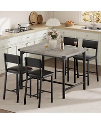 gaomon 5-Piece 4-Person Dining Table Set with Footrest